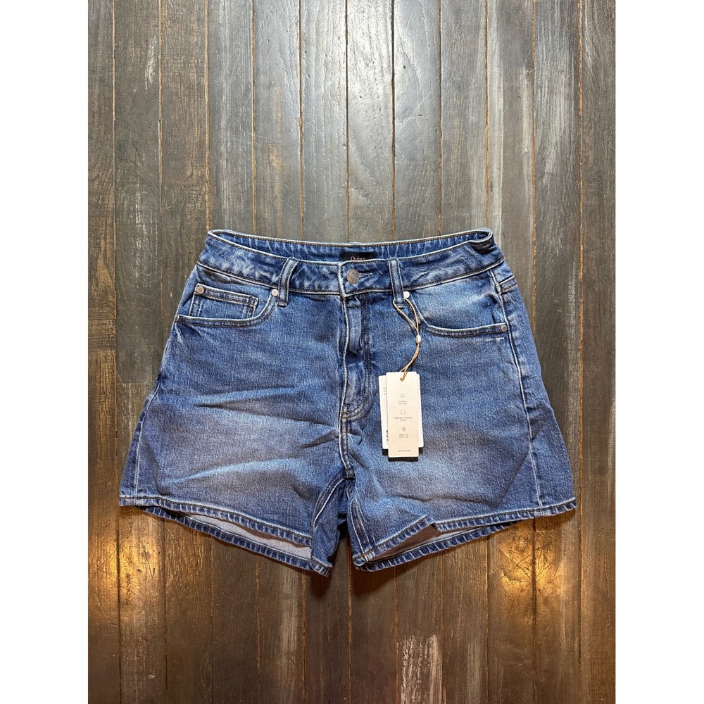 Quince Organic Cotton Stretch Denim Shorts Medium Wash Blue Womens - Picture 3 of 7